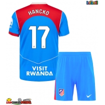 Camisa de Futebol Atletico Madrid David Hancko #17 Equipamento Alternativo Infantil 2025-26 Manga Curta (+ Calças curtas)